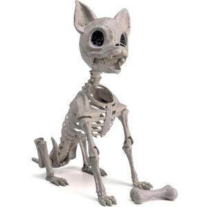 JOYIN Plastic Chihuahua Dog Skeleton Halloween Decorations 12.6 inches Plastic Puppy Bones Skeleton with Posable Joints for Halloween Indoor Outdoor, Graveyard Party Decor