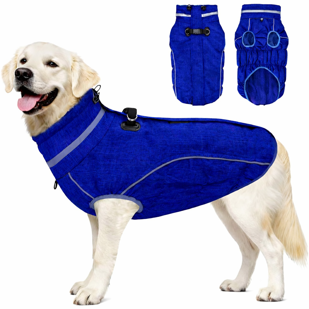 Malier Dog Coat, Reflective Dog Jacket, Waterproof Windproof Puppy Cold Weather Coats with Harness Built in, Winter Extra Warm Pet Coat Fleece Vest for Medium Pets and Puppy (Medium)