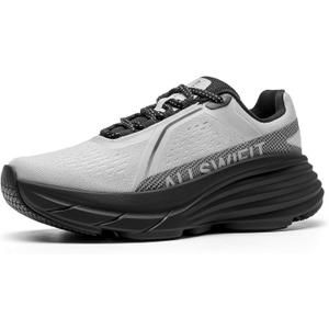 ALLSWIFIT Women's Cushioning Walking Shoes Lightweight Non-Slip Breathable Comfortable Workout Tennis Running Jogging Gym Athletic ActiveAiry Fashion Sneakers (8.5, Grey/Black)