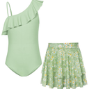 GRACE KARIN Girls One Piece Swimsuits with Mesh Skirt Bathing Suit Swimwear 14Y