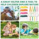 Halloscume 4 Sets Bug Collection Kit for Kids, Explorer Outdoor Kit with Bug Containers for Insects, Magnifying Glass, Tweezers, Nature Exploration Gift Toy for Girls Boys(4 Colors)