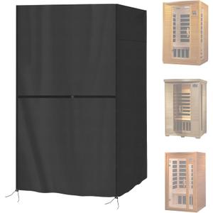 Outdoor 1-Person Sauna Cover, Heavy Duty Waterproof Sauna Cover for Wood Infrared Home Saunas Room,(Black) (38"L x43"W x76"H)