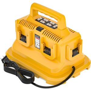 Estacin de carga rpida de batera de 6 puertos, repuesto para cargador de batera Dewalt 20V/60V, compatible con Dewalt 20V/60V Flexvlot batera DCB200 DCB206 DCB606 DCB609 DCB612 DCB615 (Amarillo)