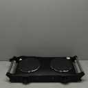 Electric Hot Plate, Electric Double Burners for Cooking, 2000W Countertop Dual Burner, Portable Cooking Stove Temperature Control, Easy to Clean, Cooktop for Home/RV, Black