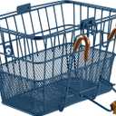 Retrospec Apollo Detachable Front Bike Basket Steel Half-Mesh with Integrated Detachable Hooks and Built-In Handle, Easy Assembly and Portability for Bicycles