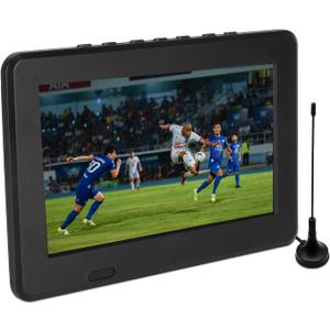 Yoidesu 7 Inch Portable Widescreen TV, 1080P LED ATSC Analog Television for Car Camping Outdoor Kitchen, Mini Digital TV with 1500mAh Rechargeable Battery USB TF
