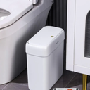 JOYBOS Bathroom waste Can with Lid, 3 Gallon Small Garbage Can, 10L Dog Proof Slim Plastic Narrow waste Bin with Pop-up Lid for Toilet, Office, Bedroom, Living Room, White