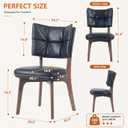 YOUNIKE Wood Frame Black Dining Chair, Faux Leather, Single Pack