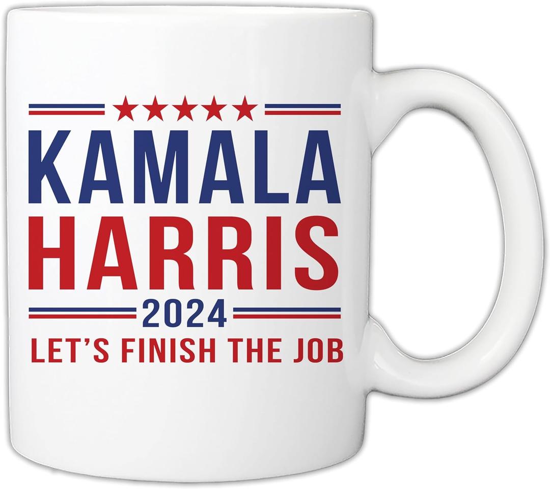2 x Kamala Harris 2024 11oz Ceramic Coffee Mug First Female Madam President Cup Woman Equal Rights Gifts for Democrats