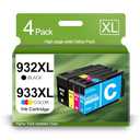 SHUPAN 932XL 933XL Ink Cartridges Replacement for HP 932 933 Ink High Yield Work for Officejet 6100 6600 6700 7510 7610 Printer (1 Black, 1 Cyan, 1 Magenta,1 Yellow)