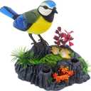 Tipmant Cute Electronic Birds Toys Pets Simulation Realistic Move Chirp Electric Office Home Desk Decor Decoration Kids Birthday Gifts (Blue & Yellow)