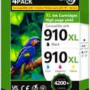910XL Ink Cartridges for HP Printers Compatible for HP 910XL Ink Cartridges Combo Pack for HP Ink 910 fit for OfficeJet Pro Series 8020 8015 8025 8030 8035 8010 8018 8022 8028 Printer,4 Pack