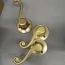 3 Pack Gold Door Handles, Wave Style Entry Door Handle with Lock and Keys, Front Door Leverset Lockset, Keyed Alike/Combo Keys, Right Handing