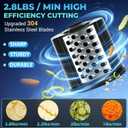 5-IN-1 Electric Cheese Grater, 800W Stainless Steel Electric Salad Machine, 3S Efficient Cutting, Electric Cheese Grater for Block Cheese, Potato, Carrot, Cabbage, Fruits, Nuts（Silver）