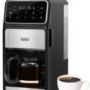 Gevi 10 Cup Drip Coffee Maker with Built-in Grinder, Grind  Brew Burr Combo Coffee Machine with Touch Screen, Programmable, 4-Hour Warm Plate, Permanent Filter, Coffee Carafe (10.7"D x 7.9"W x 17.8"H)