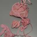 WDIRARA Women's Sexy Lingerie Set Floral Lace Garter Bustier Lingerie Set with 1Pair Fishnet Stocking Size L