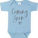 BIBIBLISSBABY Baby Coming Soon Bodysuit Announcement, Funny Pregnancy Announcement Gift for Grandparents to be,Baby Surprise to Family(Fog)
