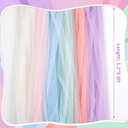 6 Pcs Pastel Rainbow Ceiling Decor 5x10ft Pastel Rainbow Tulle Backdrop for DIY Back to School Classroom Birthday Wedding Bride Baby Shower Unicorn Party Hanging Decorations, 5.25x9.84 ft