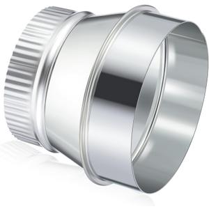 6 Inch to 5 Inch Duct Reducer Increaser Galvanized Steel Air Duct Adapter Round Crimped Pipe Connector Fitting Coupling for HVAC Ventilation Systems