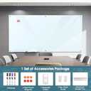 MaxGear Glass Whiteboard 96x48 Inches Wall Mounted, Magnetic White Board with 1 Eraser, 1 Accessory Tray, 4 Markers and 6 Magnets, Extra Large Frameless Dry Erase Board for Office, School, Home