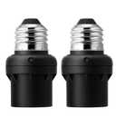 DEWENWILS Light Sensor Socket, E26 E27 Dusk to Dawn Sensor Socket, Light Bulb Socket for Light Fixtures, Compatible with Incandescent/CFL/LED/Halogen Bulbs, Black, 2 Pack