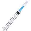 100 Pack Disposable 3ml/cc Lab Syringes with 23Ga 1 Inch Needle Luer Lock, Individually Sealed Packed
