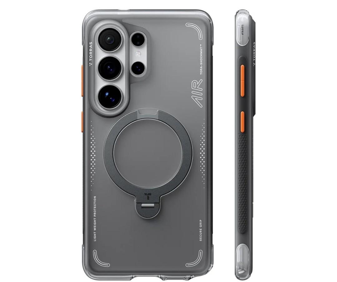 TORRAS Ostand Q3 Air for Samsung Galaxy S26 Ultra Case with 360 Magnetic Stand, Fit for MagSafe, Airbag Cushion, Mil-Grade Drop Tested, Shockproof Phone Case for S26 Ultra 6.9", Shadow Black