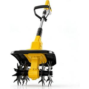 Cordless Tiller Cultivator, Compatible with Dewalt 20V Battery (Tool Only), 360RPM Folding Electric Garden Tiller, 9In Width & 6.3In Depth Battery Powered Soil Tiller for Lawn/Gardening