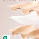 Angelhood Seamless Bras Women Soft Jelly Push Up Wireless Bra Supportive V Neck No Underwire Comfort Tshirt Bralettes (Large, Black/Blue/Nude)