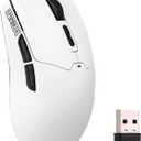 EPOMAKER Click Lite Wireless Gaming Mouse, 800 to 12,000 DPI Adjustable, PAW3311 Sensor, 500mAh, 59g, 2.4G/BT/USB-C Rechargeable Wireless Mouse with 5 Programmable Buttons for PC/Mac/Linux (White)