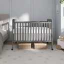 Dream On Me Carson Classic 3-in-1 Convertible Full-Size Baby Crib in Steel Grey, GreenGuard Gold & BSA, 4 Mattress Heights, Converts to Day & Toddler Bed, Locking Wheels, Classic Nursery Design