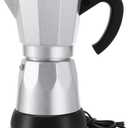 Coffee Pot 6 Cup Electric Espresso Coffee Maker Italian Moka Maker 300ml Portable Aluminum Espresso Machine Cafetera Moka Pot with Detachable Base, Gift for Home Travel (Silver)