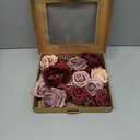 Floroom Burgundy Mauve Artificial Flowers Marsala Fake Roses Peonies and Greenery Combo Box Set for DIY Dark Red Wedding Bouquets Bridal Shower Centerpieces Floral Arrangements Party Tables Decoration