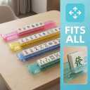 SHANZO Mahjong Rack and Pusher Set, 4-Piece Colorful Mahjong Tiles Holder for American Mahjong - Home Game Nights, Gatherings, Travel, 18.5x3.15x0.67 Inch