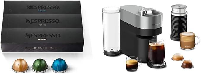 Nespresso Vertuo POP+ Deluxe Coffee and Espresso Machine by Breville with Milk Frother, Titan and Capsules, Medium and Dark Roast Coffee, Variety Pack 11/30/2024