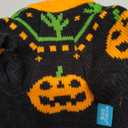 ANIAC Halloween Small Dog Sweater Pumpkin Cat Turtleneck Knitwear Warm Pet Halloween Costume Pumpkin cat Outfit Holiday Puppy Dog Clothes for Girl Boys (Black+Orange, X-Small)