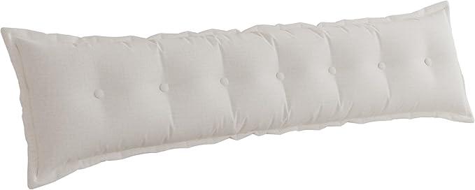 WOWMAX Rectangular Headboard Pillow King Bolster Pillow for Bed Back Rest Pillow for Sitting in Bed Daybed Pillows Back Support Pillow for Bed Reading Pillow 85% Linen & 15% Cotton Blend, White