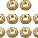 10 PCS M6-1 Brass Hex Nuts, Metric Coarse Thread Hexagon Nut,ISO 4032, Class 4.8 Screw Bolt Fasteners, Hardware Lock Nut(H52 Brass)