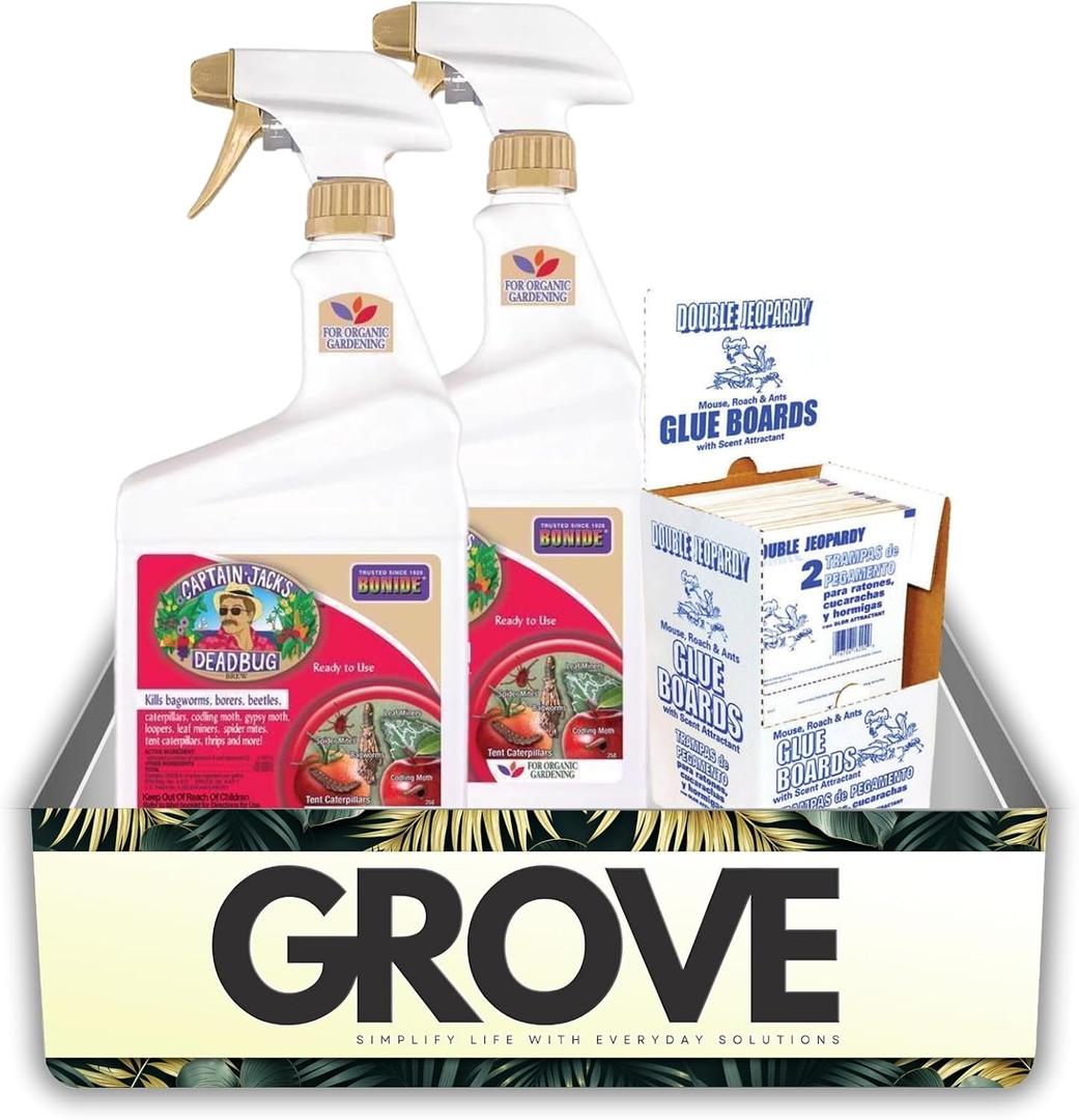 2X Bonide Captain Jacks Dead Bug 32 oz Bundle with Glue Board Trap – Controls Listed Garden Pests on Fruits, Vegetables, and Ornamentals – Gift Set (3 Items)