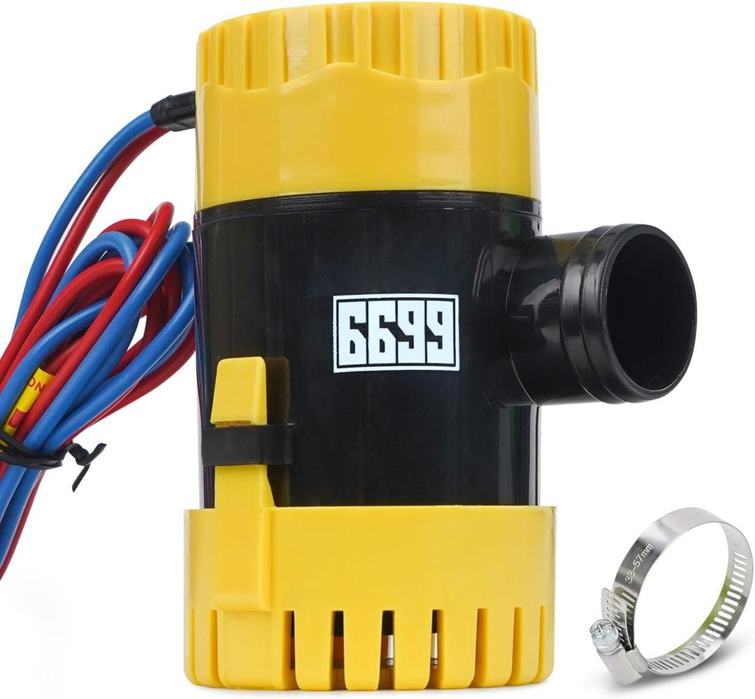 Submersible Boat Bilge Pump 12V DC with 3.3ft Power Cord 11000 GPH High Flow for Marine Yacht Kayak Canoe and Small Boats Efficient Water Removal System with Durable Design and Easy Installation