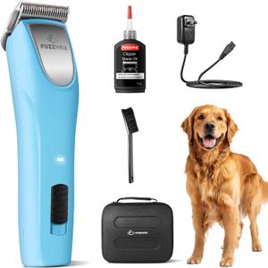 Professional Dog Clippers for Grooming - 2 Speed Detachable Blade Pet Grooming Kit for Thick Curly Matted Coats - Low Noise Heavy Duty Cordless Hair Trimmer for Animal (Light Blue)