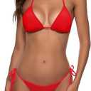 Women Two Piece Bikini Swimsuit Sexy Bathing Suits Halter Triangle Tops String Cheeky Bikini Sets S