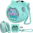 JCHPINE Hard Carrying Case and Silicone Cover Compatible with Punirunes Interactive Digital Toy, Protective Case for Punirunes Virtual Pet Squishy Characters with Screen Protector (Teal)