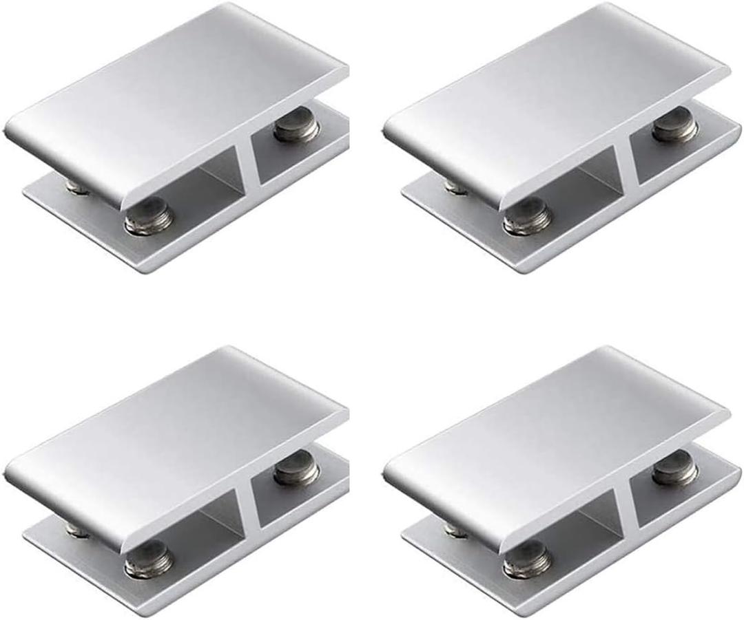 Aerometal Glass Clamp, Glass to Glass Connector, Suitable for 6-8mm Boards, 2 Way, 180 Degree, 4 Pack