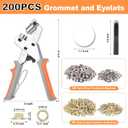 Grommet Tool Kit with 200 Sets 3/8 Inch 10mm Grommets, Heavy Duty Grommet Kit, Grommets Pucher with Hole Punch and Eyelets, Eyelet Pliers Kit for Tarp, Fabric, Banner, Canvas, Leather