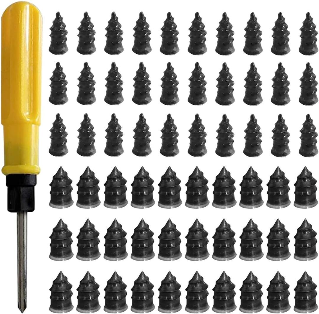 3 x 60PCS Tire Repair Rubber Nail, Vacuum Tire Repair Screw Kit with Screwdriver & Box, Self-Service Auto Tires Puncture Fast Repair Tool, Universal for Car Truck Motorcycle Tractor (EXP 08/14/26)
