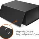 4X6 Index Card Holder, Index Card Storage Box 4 x 6 Inches, Fits 2400 Flash Cards - 2 Pack, Black