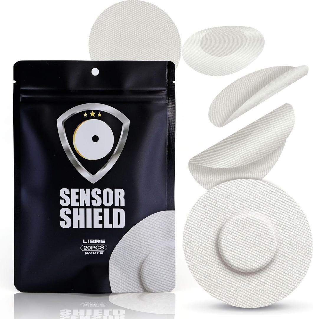 Premium Adhesive Patches for Libre 2&3 CGM Sensors, Long Lasting Waterproof & Sweatproof Good for up to 20 Days of Use (White)
