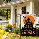 4 x Halloween Garden Flag Halloween Yard Outdoor Decoration 12 x 18 Inch Double Sided Washable Polyester (Bats Castle)