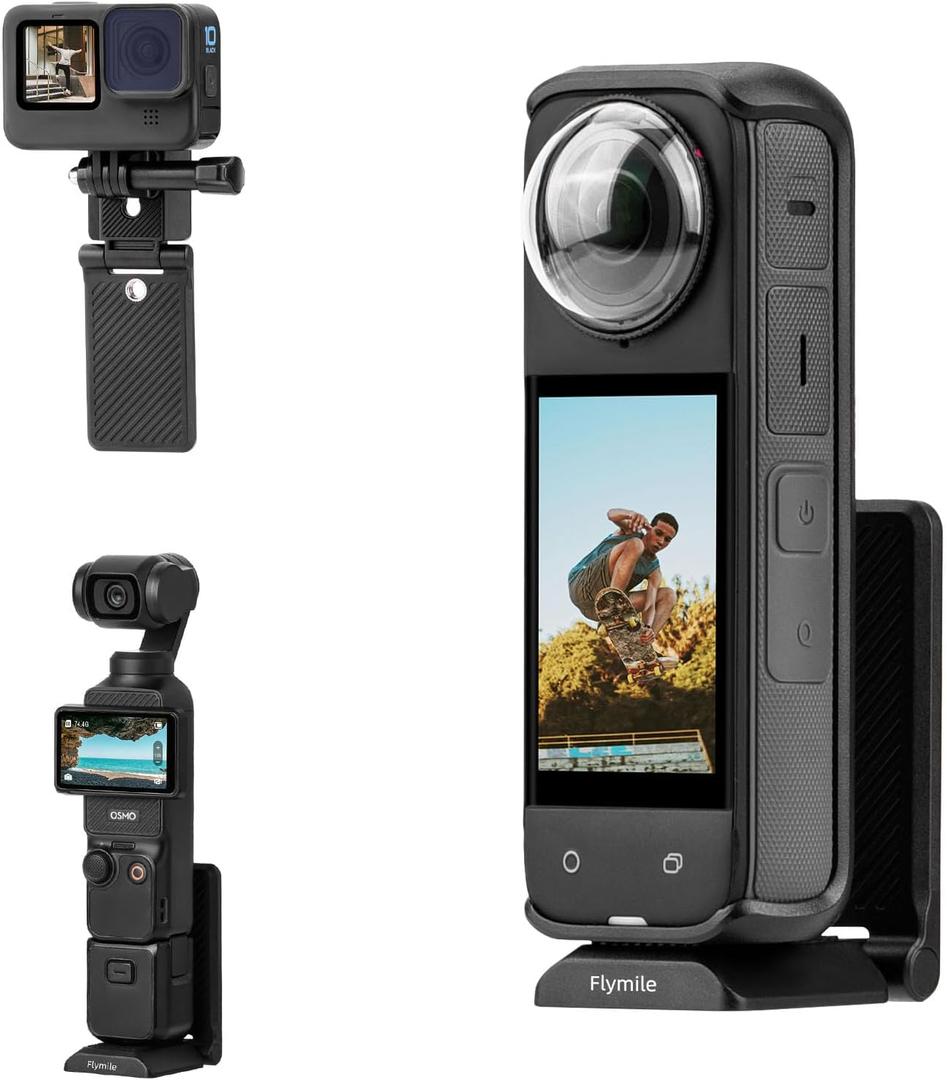 Magnetic Mount for Insta360 X5 X4, L Bracket Magnet Holder Stand Base with 1/4" & Arca QR Adapters for Tripod, for Insta 360 X5 X4 X3, for DJI OSMO 360 Pocket 3 Action 5 Pro, for GoPro Accessories